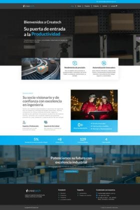Sitio web industrial de Createch, ingeniería y bandas transportadoras, diseño web por ZOF Creativos