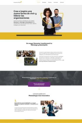 Sitio web institucional de Empresas Felices, consultoría organizacional, por ZOF Creativos