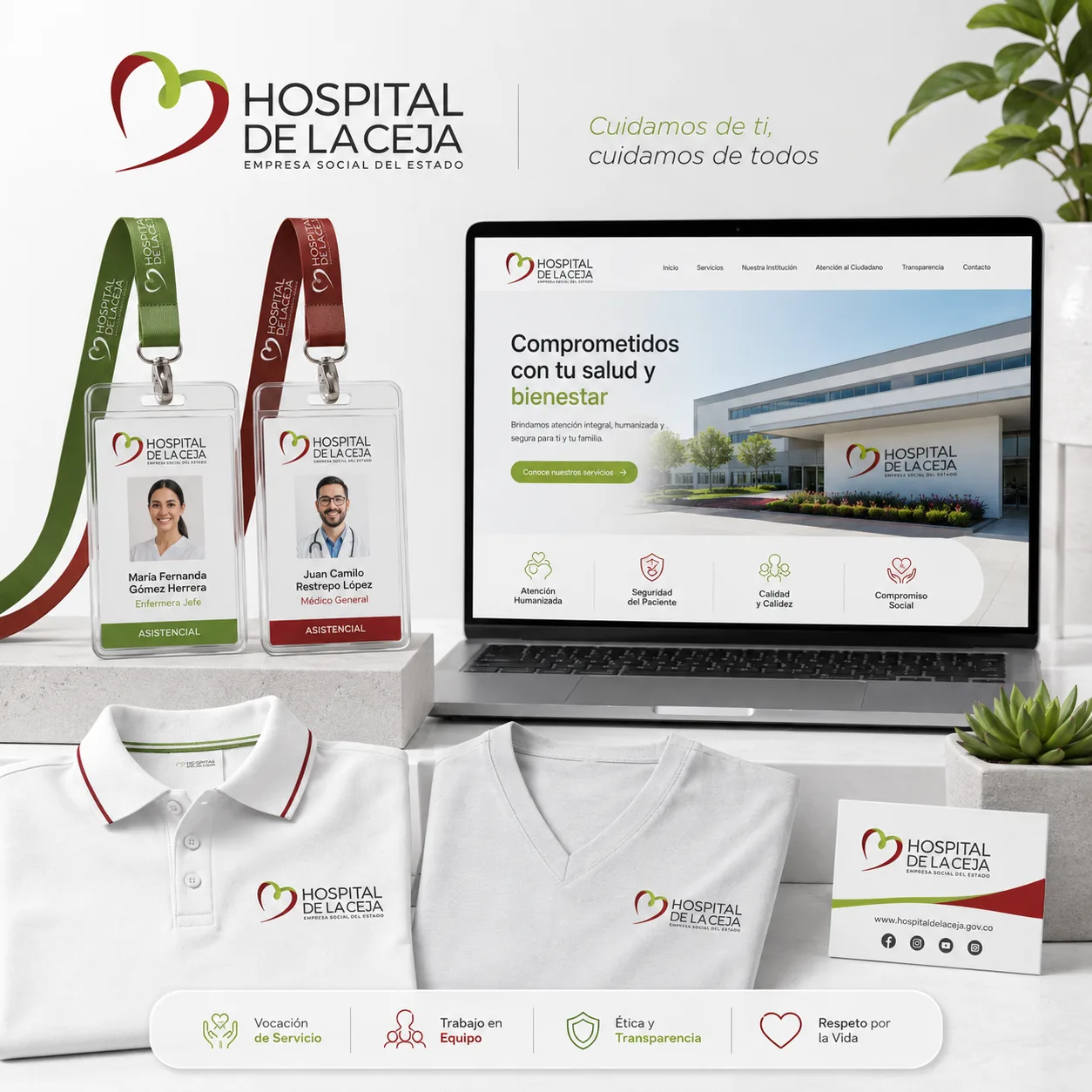 Aplicaciones de identidad visual para institución de salud